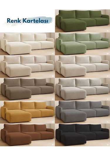 Enzo Modern Uzanmalı Köşe Takımı - Gece Mavisi Mavi