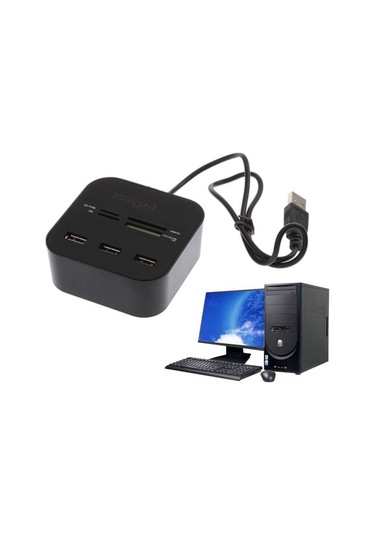 3 Port Usb 2.0 Hub Usb Çoklayıcı Usb Kart Okuyucu