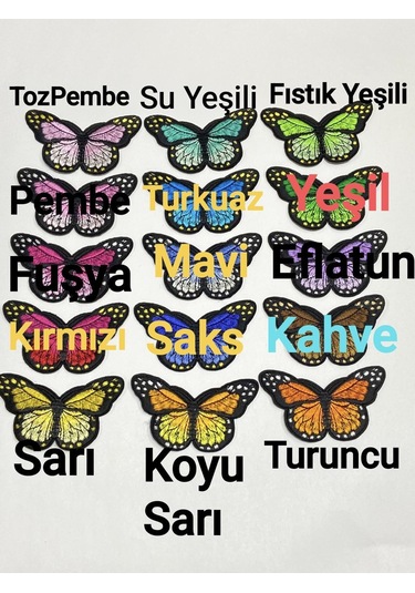 Kelebek Arma / Ütü İle Yapışan Arma / 8 Cm /b126/ - Fıstık Yeşili