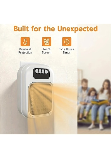 Willowhaven Siyah 1 Adet Duvar Tipi Fanlı Isıtıcı, Enerji Tasarruflu Mini Taşınabilir Elektrikli Isıtıcı Ofis Yatak Odası