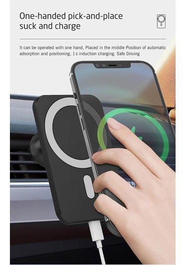 Teknoloji Manyetik Kablosuz Araba Şarj Cihazı Qi 15w İphone'lar İçin Hızlı Araba İstasyonu