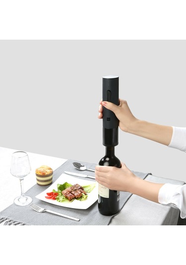 Xıaomı Huohou Şarap Elektrikli Şişe Açacağı Otomatik Tirbuşon Şarj Edilebilir Şarap Şişesi Mantar Çıkarıcı Siyah