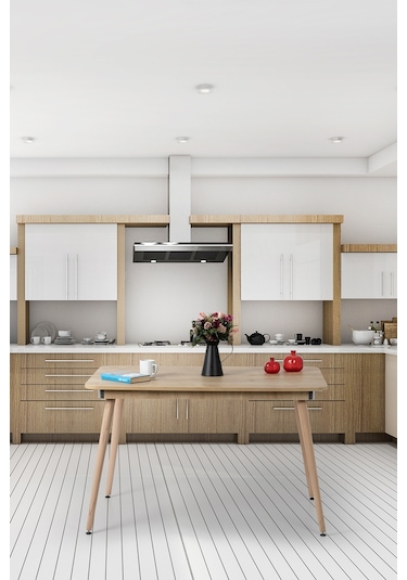 Bistro 120x77 Cm / Dikdörtgen Mutfak Masası / Mutfak Yemek Masası / Dikdörtgen Masa / Meşe