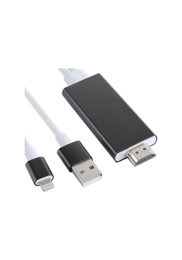 Rogfer 8 Pin - Hdmı Hdtv Adaptör Kablosu, Usb Şarj Kablosu İle Siyah