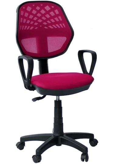 Pembe Ofis Büro Koltuğu Çalışma Sanalyesi Oyuncu Koltuğu