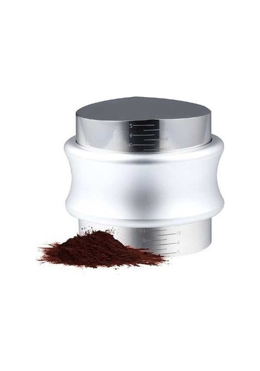 Novahub 51mm/53.3mm Paslanmaz Çelik Kahve Dağıtıcı Ve Sıkıştırıcı - Gümüş - Ayarlanabilir Yükseklikli Gümüş