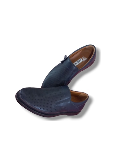 Growish Gr0204 Hakiki Deri Delikli Poli Taban Günlük Erkek Ayakkabı Mavi