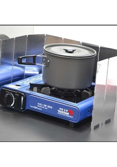 Novahub Genişletilmiş Mini 9 Parça Soba Kafası Ön Cam Taşınabilir Kamp Aksesuarları 8 Piece Windscreen Gümüş Gümüş