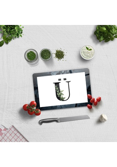 (Decorita Cam Kesme Tahtası - Cam Kesme Tablası Harfli Tasarım Ü 20 CM x 30 CM