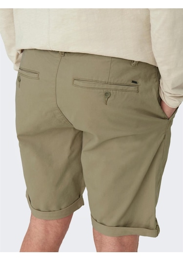 Only & Sons Onspeter Reg Twill 4481 Shorts Noos Erkek Şort-26440 - S Açık Kahverengi
