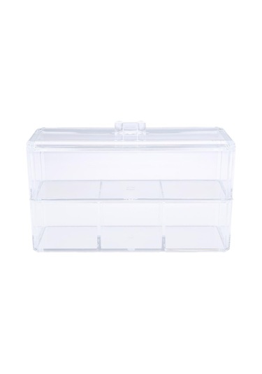 Homyl Toz Geçirmez Akrilik Makyaj Pamuğu Ped Çubuğu Saklama