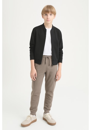 Erkek Çocuk Basic Kargo Cepli Jogger Paça Okul Eşofman Altı Ak2322-1 Bej