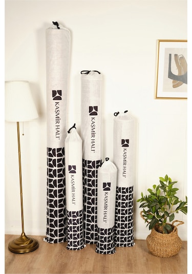 Kaşmir Halı Koruyucu Halı Kılıfı 100x200-100x300 Cm Siyah