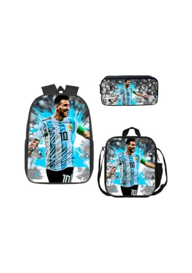 Xianwen New World Futbol Yıldızı Baskılı Sırt Çantası Üç Parçalı Çok Renkli