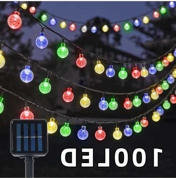 Trendooze 100 Adet Solar Kristal Küre Led Mekan Aydınlatma 39.3ft Dış