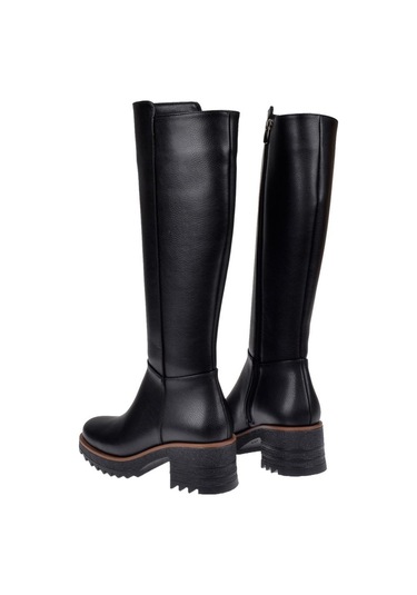 Pullman Kalın Topuklu Kadın Çizme İz-1000 Siyah-siyah Siyah