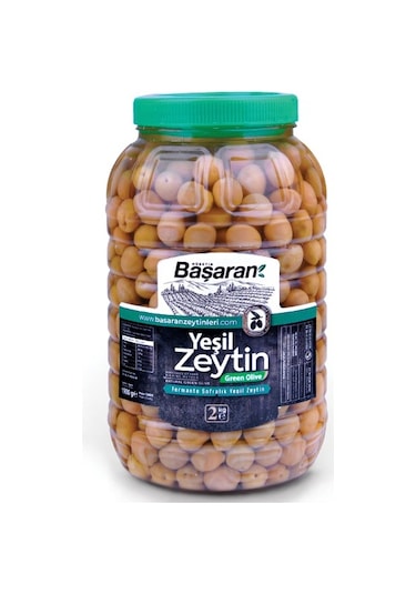 Başaran Zeytinleri Lüks Çizik Yeşil Zeytin 2 KG