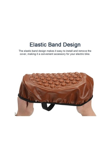 Pazly Rahat E-bisiklet Sele Kapağı Yumuşak Su Geçirmez Silikon Ve Pu Deri Ped Elektrikli Bisiklet Koltukları Kahverengi Kahverengi