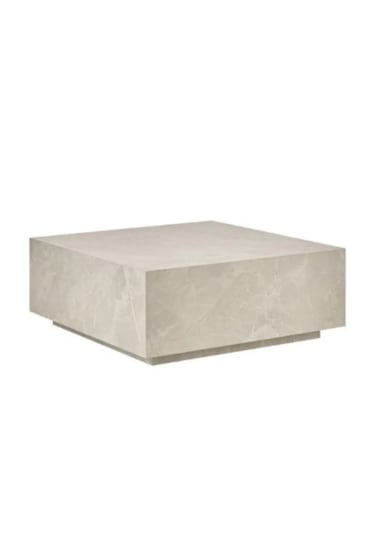 Most Lignum Mermer Görünümlü %100 Mdf Orta Sehpa 80x80 Cm Traverten Bej
