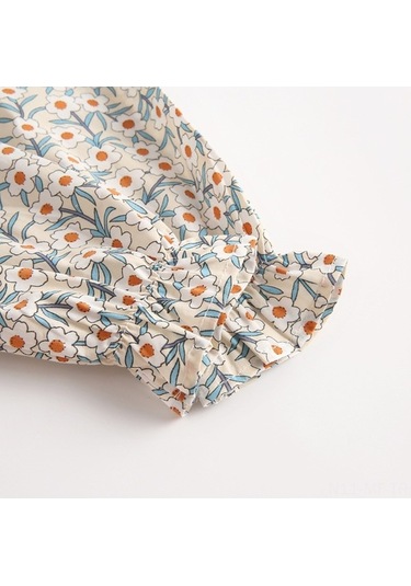 Novahub Çiçek Desenli Uzun Kollu Body - 18-24 Ay Yeşil Mufunye Bebek Elbisesi - Toksik İçermez, Dayanıklı, Rahat Giyim