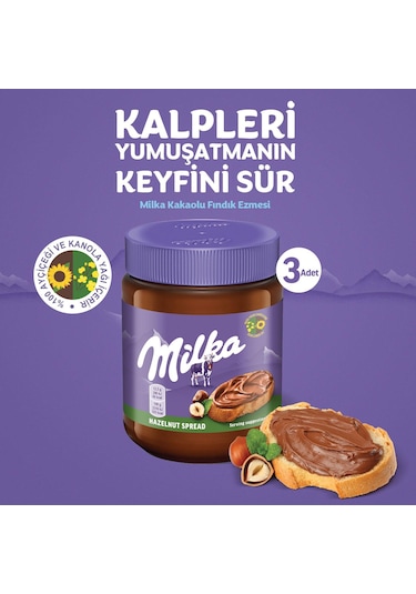 Milka Sürülebilir Kakaolu Fındık Ezmesi 3 x 350 G