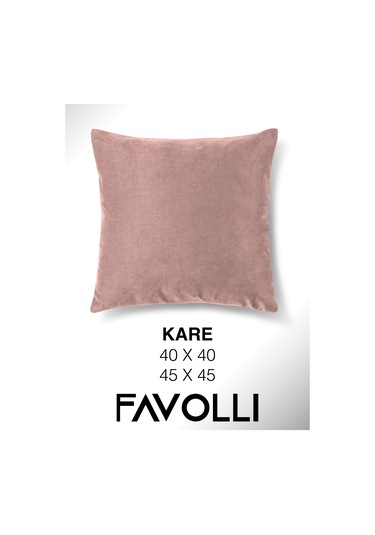 Kadife Dokulu Türk Gülü Rengi Kırlent Kılıfı Dream Serisi Punch Için Uygun Gizli Fermuar Türk Gülü