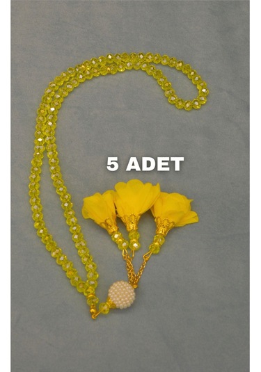 Kristal Tesbih 5 Adet Sarı