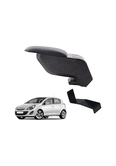 Opel Corsa D 2014 Delmesiz Çelik Ayaklı Siyah Kolçak Kol Dayama