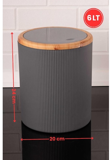 Bambu Desenli Modern 5'li Banyo Seti Çizgili Gri