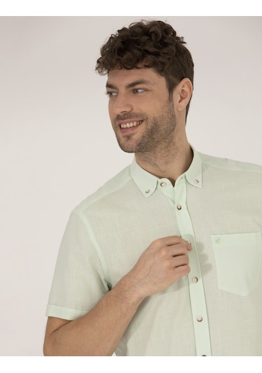 Pierre Cardin Erkek Yeşil Kısa Kollu Gömlek 50268184-vr054 Yeşil