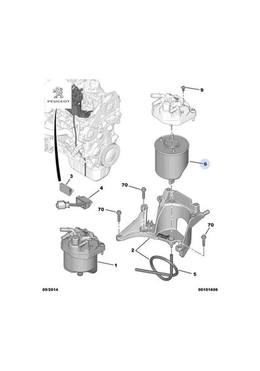 Mazot Filtresi 208-301-308-508 1.6hdi Euro5 Y.kod:1906.e6