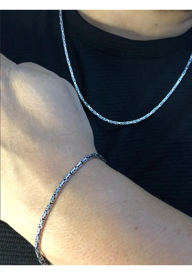 Erkek Gümüş Set - 2mm Yuvarlak Kral Model Ikili Set Işıklı Kutu