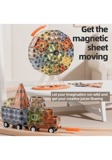 Karton Kutulu Doğal Renkler Magnetic Yapı Blokları 3d Puzzle 28 Parça 6.5 Cm