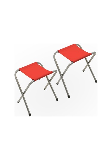 Exent Katlanır Balıkçı Kamp Piknik Taburesi 2'li Kırmızı