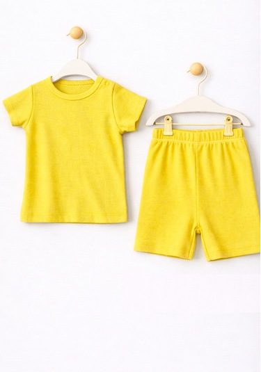 For My Baby Basic Bebek Şortlu Takım Sarı