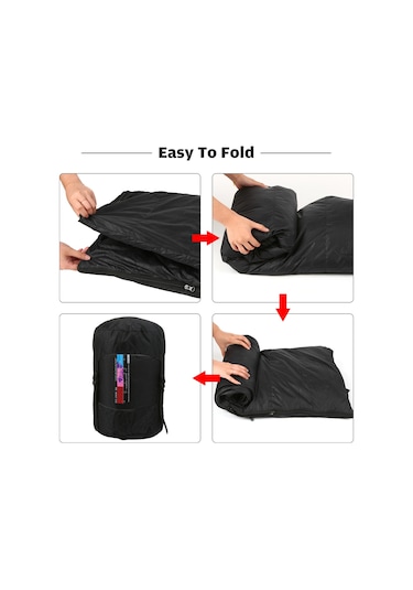 600g Kuş Tüyü Uyku Tulumu Beyaz Kaz Tüyü Siyah Siyah