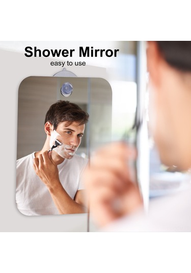 Qingmipy Seyahat Ve Banyo İçin Pratik, Kırılmaz Ve Buğu Önleyici Dikdörtgen Ayna Seti Beyaz