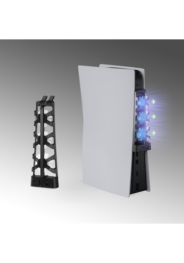 Tp5-1523 Ps5 İçin Led Işıklı Hız Ayarlı Soğutma Fanı Siyah