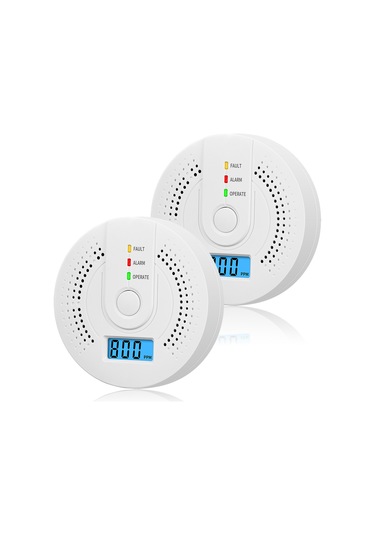 Suofeng Taşınabilir Co Alarmı - 2'li Set 0-999ppm Hassas Algılama Yüksek Sesli Uyarı Lcd Ekran Ev & Seyahat İçin