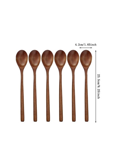 Ulzyvf Yemek Yapımı Tatlısı Soda Set Pişirme Küçük Kepçe Kaşıklar, Kaşık Kaşık Karıştırma Kahverengi Japon İnç İçin İçin Elips El Doğal Çayı Bitki Bal Asya Ahşap Ahşap Adet 9 6 - Qv