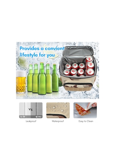 Skycity 15l Isı Yalıtımlı Yemek Çantası - Sulu Geçirmez Oxford Kumaş, Çıkarılabilir Askı Kayışı, Sıcak-sojuk Tutar, Siyah Siyah