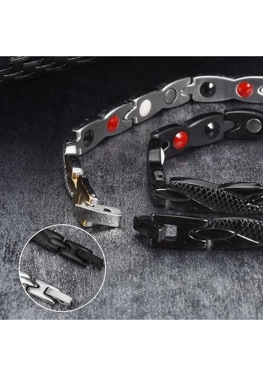 Sağlık Enerji Bilezik Erkek, Çapraz Paslanmaz Çelik, Manyetik Erkekler Altın Renk Rg Alet Kutusu Altın - Bej