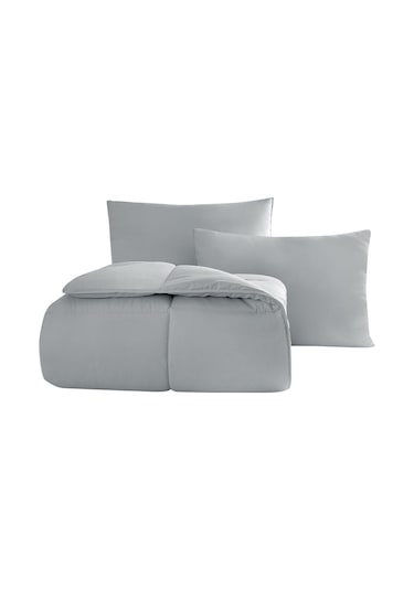 Yataş Bedding Macaron Çift Kişilik Yorgan - Yastık Set - Gri