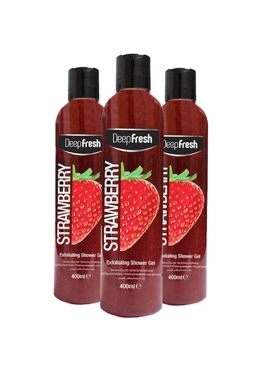 Deep Fresh Çilek Aromalı Arındırıcı Duş Jeli 3 x 400 ML