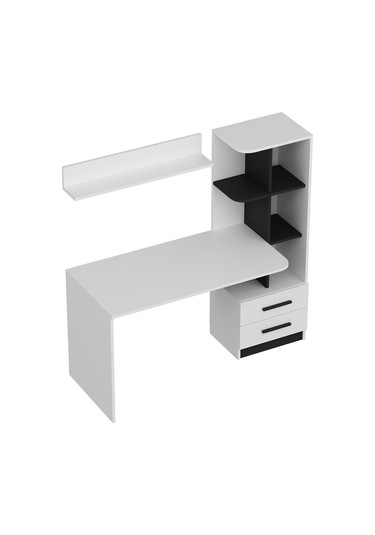 Inarchdizayn Alaska Çalışma Masası Siyah Beyaz Ücretsiz Kargo Siyah Beyaz