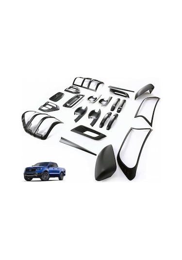 Ebal Otomotiv Ford Ranger T7 kaplama seti dış siyah full 2016+
