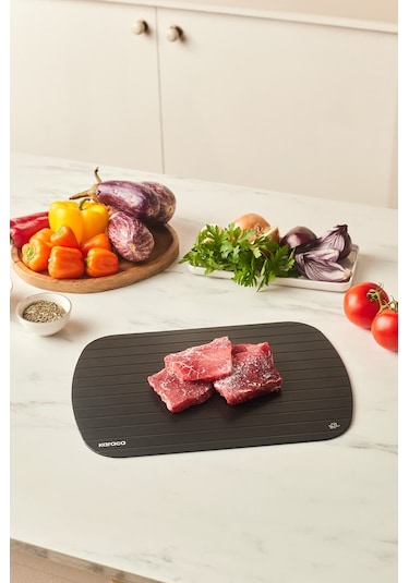 Karaca Mutfaksever Defrozlu Buz Çözücü Kesme Tahtası 35 Cm Siyah