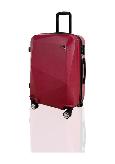 Polo&Sky Elmas Model Vişne Renk Orta Boy Valiz Bavul Vişne
