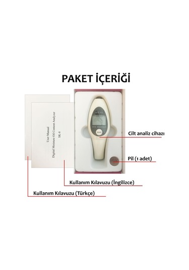 Sk-8 Dijital Cilt Yağ  Nem Analiz Cihazı