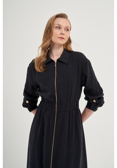 Ftz Modal Elbise Siyah 31033 Siyah